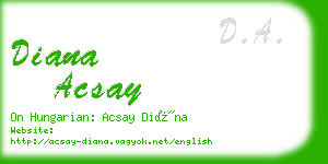 diana acsay business card